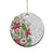 Hawaii Tropical Flowers Ceramic Ornament Polynesian Tattoo White