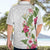 Hawaii Tropical Flowers Hawaiian Shirt Polynesian Tattoo White