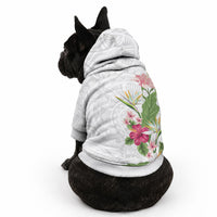 Hawaii Tropical Flowers Pet Hoodie Polynesian Tattoo White LT05 - Polynesian Pride