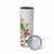 Hawaii Tropical Flowers Skinny Tumbler Polynesian Tattoo White