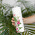 Hawaii Tropical Flowers Skinny Tumbler Polynesian Tattoo White