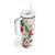 Hawaii Tropical Flowers Tumbler With Handle Polynesian Tattoo White