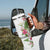 Hawaii Tropical Flowers Tumbler With Handle Polynesian Tattoo White