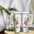 Hawaii Tropical Flowers Tumbler With Handle Polynesian Tattoo White