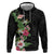 Hawaii Tropical Flowers Hoodie Polynesian Tattoo Black