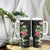 Hawaii Tropical Flowers Tumbler With Handle Polynesian Tattoo Black