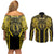Niue The Rock Couples Matching Off Shoulder Short Dress and Long Sleeve Button Shirt The Island Of The Uga - Polynesian Pride