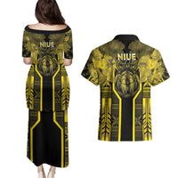 Niue The Rock Couples Matching Puletasi and Hawaiian Shirt The Island Of The Uga - Polynesian Pride