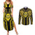 Niue The Rock Couples Matching Summer Maxi Dress and Long Sleeve Button Shirt The Island Of The Uga - Polynesian Pride