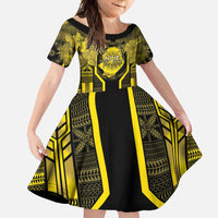 Niue The Rock Family Matching Short Sleeve Bodycon Dress and Hawaiian Shirt The Island Of The Uga - Polynesian Pride