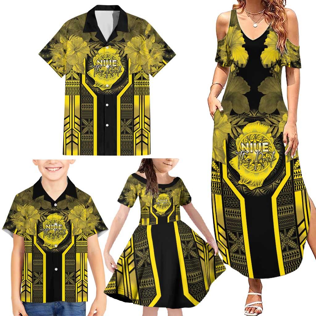 Niue The Rock Family Matching Summer Maxi Dress and Hawaiian Shirt The Island Of The Uga - Polynesian Pride