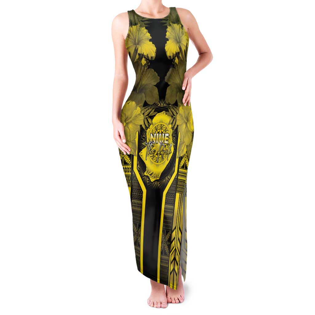 Niue The Rock Family Matching Tank Maxi Dress and Hawaiian Shirt The Island Of The Uga - Polynesian Pride