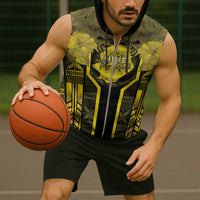 Niue The Rock Sleeveless Zip Hoodie The Island Of The Uga - Polynesian Pride