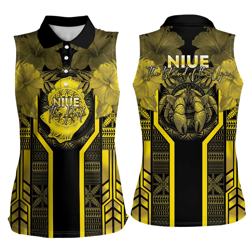 Niue The Rock Women Sleeveless Polo Shirt The Island Of The Uga - Polynesian Pride