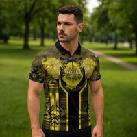 Niue The Rock Zipper Polo Shirt The Island Of The Uga - Polynesian Pride