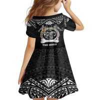 Personalized Shiba Inu Dog Family Matching Off Shoulder Maxi Dress and Hawaiian Shirt With Polynesian Heart Name Tags LT05 - Polynesian Pride