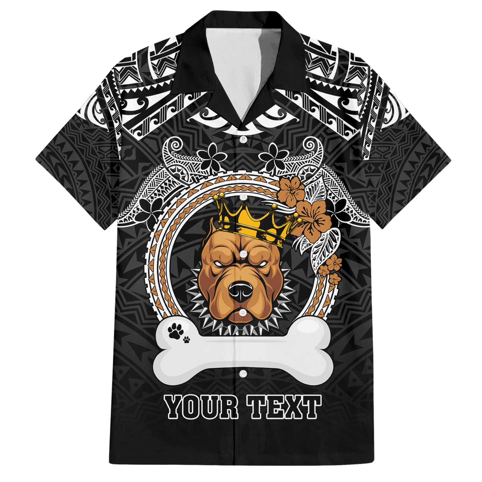 personalized-pitbull-dog-hawaiian-shirt-with-polynesian-heart-name-tags