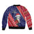 Guam Christmas Bomber Jacket Felis Nabidat Guaman Seal With Poinsettia