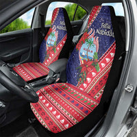 Guam Christmas Car Seat Cover Felis Nabidat Guaman Seal With Poinsettia LT05 - Polynesian Pride