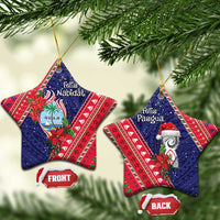 Guam Christmas Ceramic Ornament Felis Nabidat Guaman Seal With Poinsettia