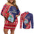 Guam Christmas Couples Matching Off Shoulder Short Dress and Long Sleeve Button Shirt Felis Nabidat Guaman Seal With Poinsettia