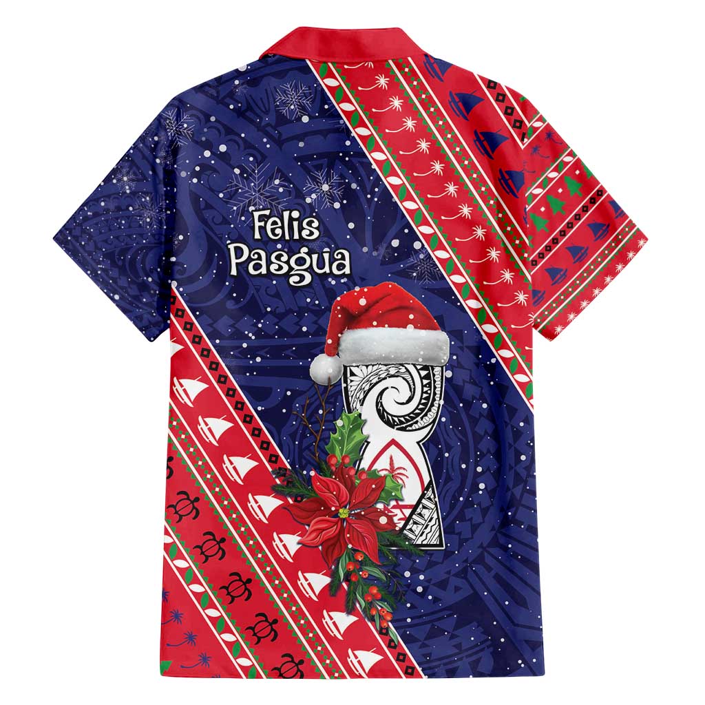 Guam Christmas Family Matching Puletasi and Hawaiian Shirt Felis Nabidat Guaman Seal With Poinsettia LT05 - Polynesian Pride