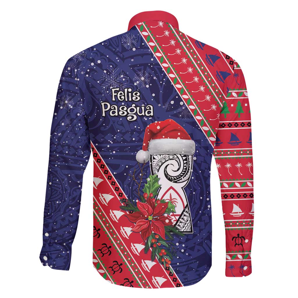 Guam Christmas Family Matching Puletasi and Hawaiian Shirt Felis Nabidat Guaman Seal With Poinsettia LT05 - Polynesian Pride