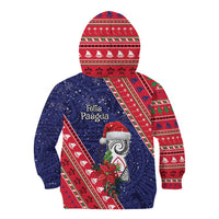 Guam Christmas Kid Hoodie Felis Nabidat Guaman Seal With Poinsettia