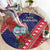 Guam Christmas Round Carpet Felis Nabidat Guaman Seal With Poinsettia