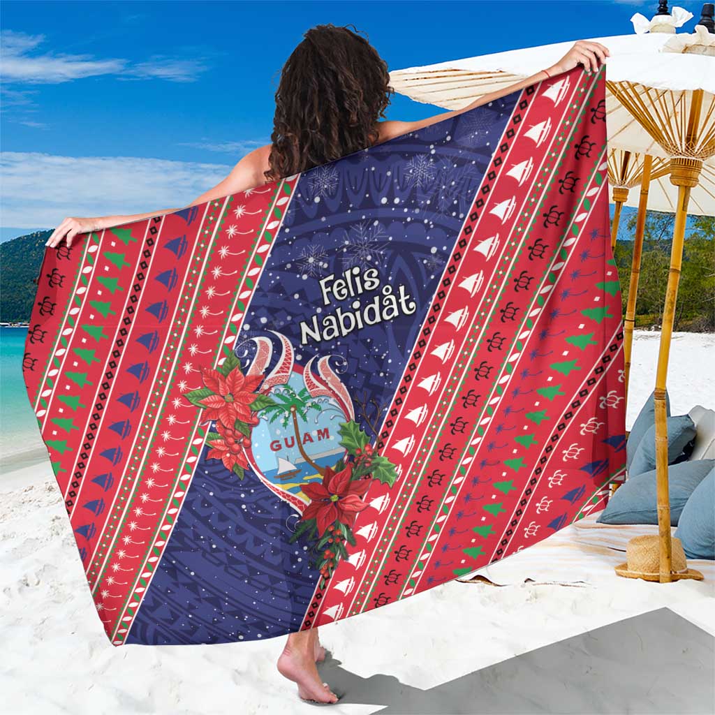 Guam Christmas Sarong Felis Nabidat Guaman Seal With Poinsettia
