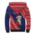 Guam Christmas Sherpa Hoodie Felis Nabidat Guaman Seal With Poinsettia