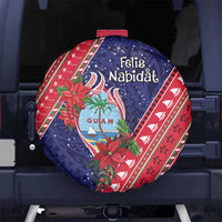 Guam Christmas Spare Tire Cover Felis Nabidat Guaman Seal With Poinsettia