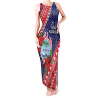 Guam Christmas Tank Maxi Dress Felis Nabidat Guaman Seal With Poinsettia