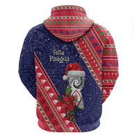 Guam Christmas Zip Hoodie Felis Nabidat Guaman Seal With Poinsettia LT05 - Polynesian Pride