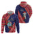 Guam Christmas Zip Hoodie Felis Nabidat Guaman Seal With Poinsettia