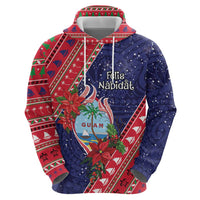 Guam Christmas Zip Hoodie Felis Nabidat Guaman Seal With Poinsettia LT05 - Polynesian Pride