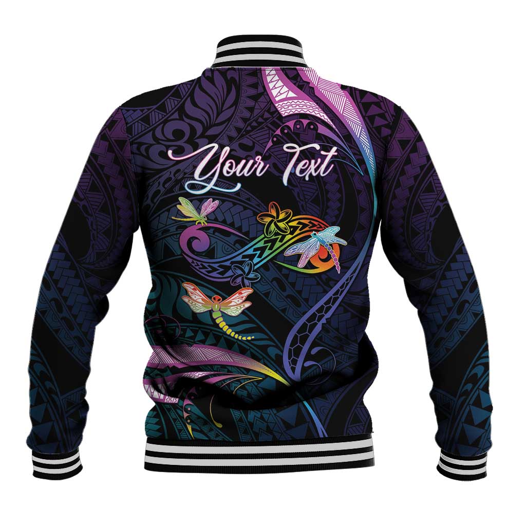 Personalised Polynesia Memorial Baseball Jacket Always Remembered Dragonfly Polynesian Style