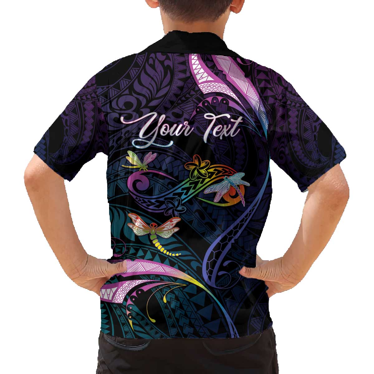 Personalised Polynesia Memorial Family Matching Off The Shoulder Long Sleeve Dress and Hawaiian Shirt Always Remembered Dragonfly Polynesian Style LT05 - Polynesian Pride