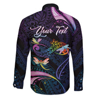 Personalised Polynesia Memorial Family Matching Off The Shoulder Long Sleeve Dress and Hawaiian Shirt Always Remembered Dragonfly Polynesian Style LT05 - Polynesian Pride