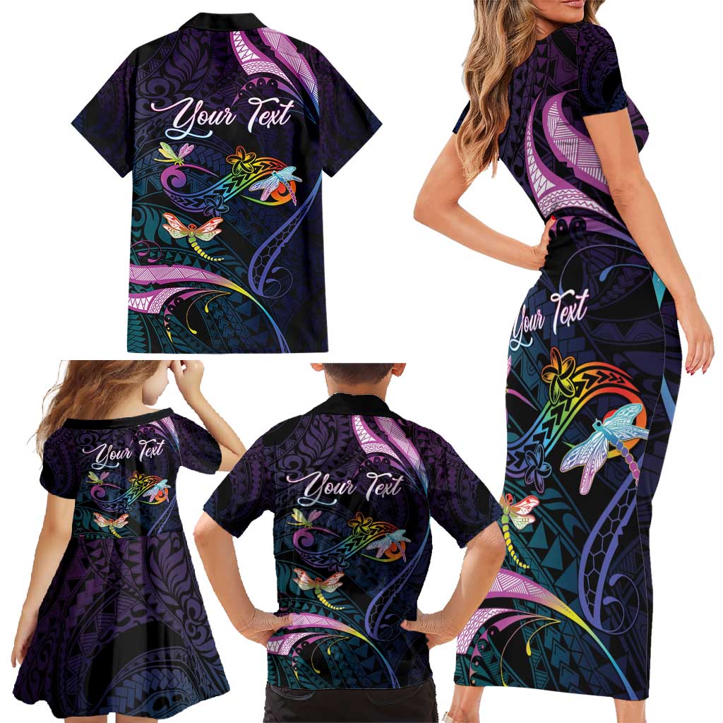 Personalised Polynesia Memorial Family Matching Short Sleeve Bodycon Dress and Hawaiian Shirt Always Remembered Dragonfly Polynesian Style LT05 - Polynesian Pride