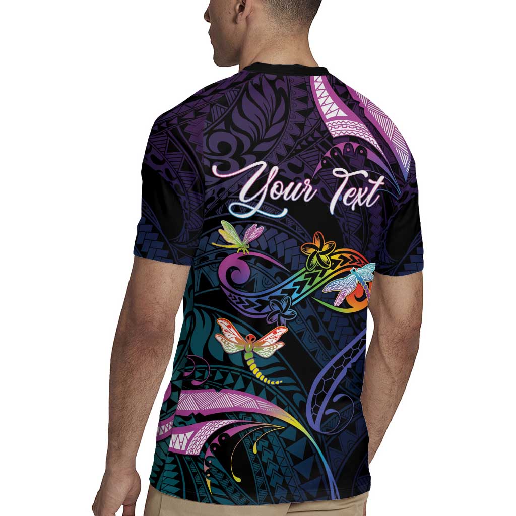 Personalised Polynesia Memorial Rugby Jersey Always Remembered Dragonfly Polynesian Style
