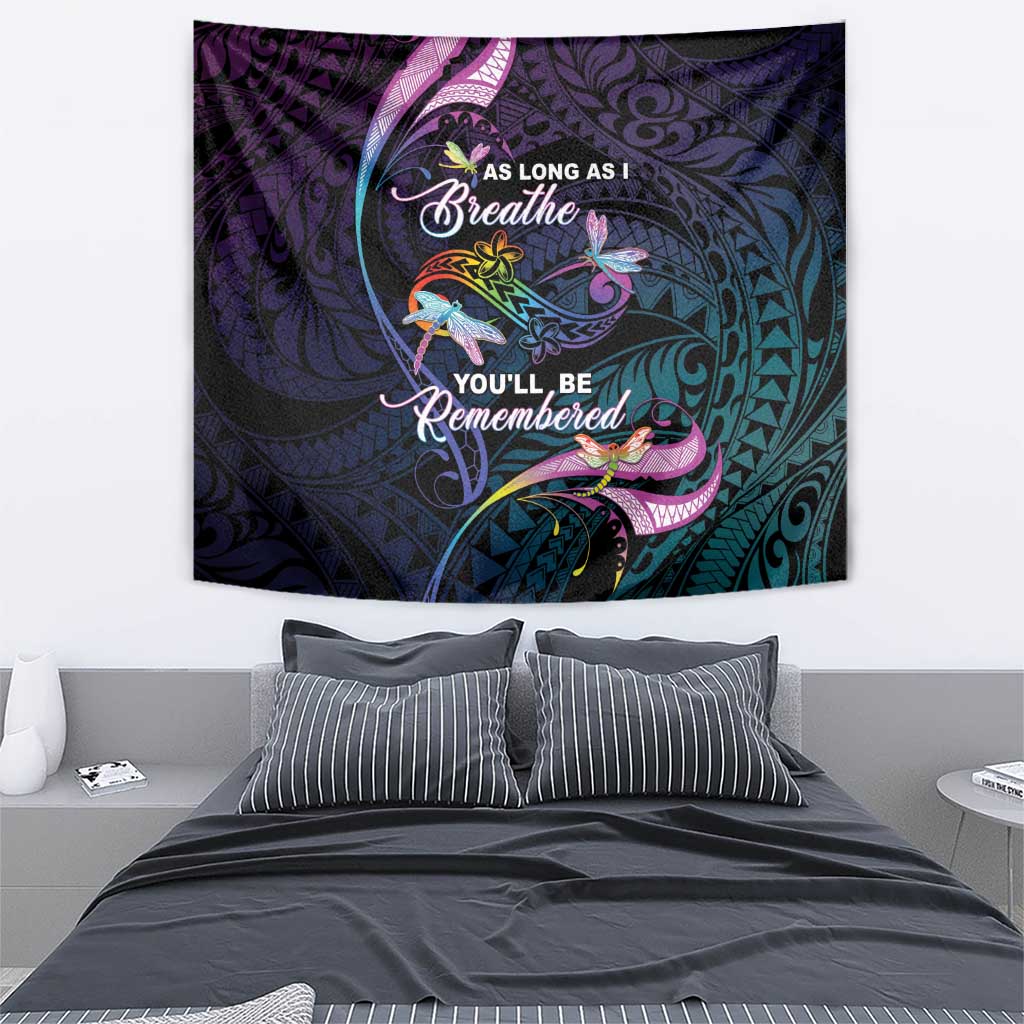 Polynesia Memorial Tapestry Always Remembered Dragonfly Polynesian Style