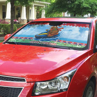 New Zealand Christmas Auto Sun Shade Funny Jet Ride Kiwi Xmas - Polynesian Pride