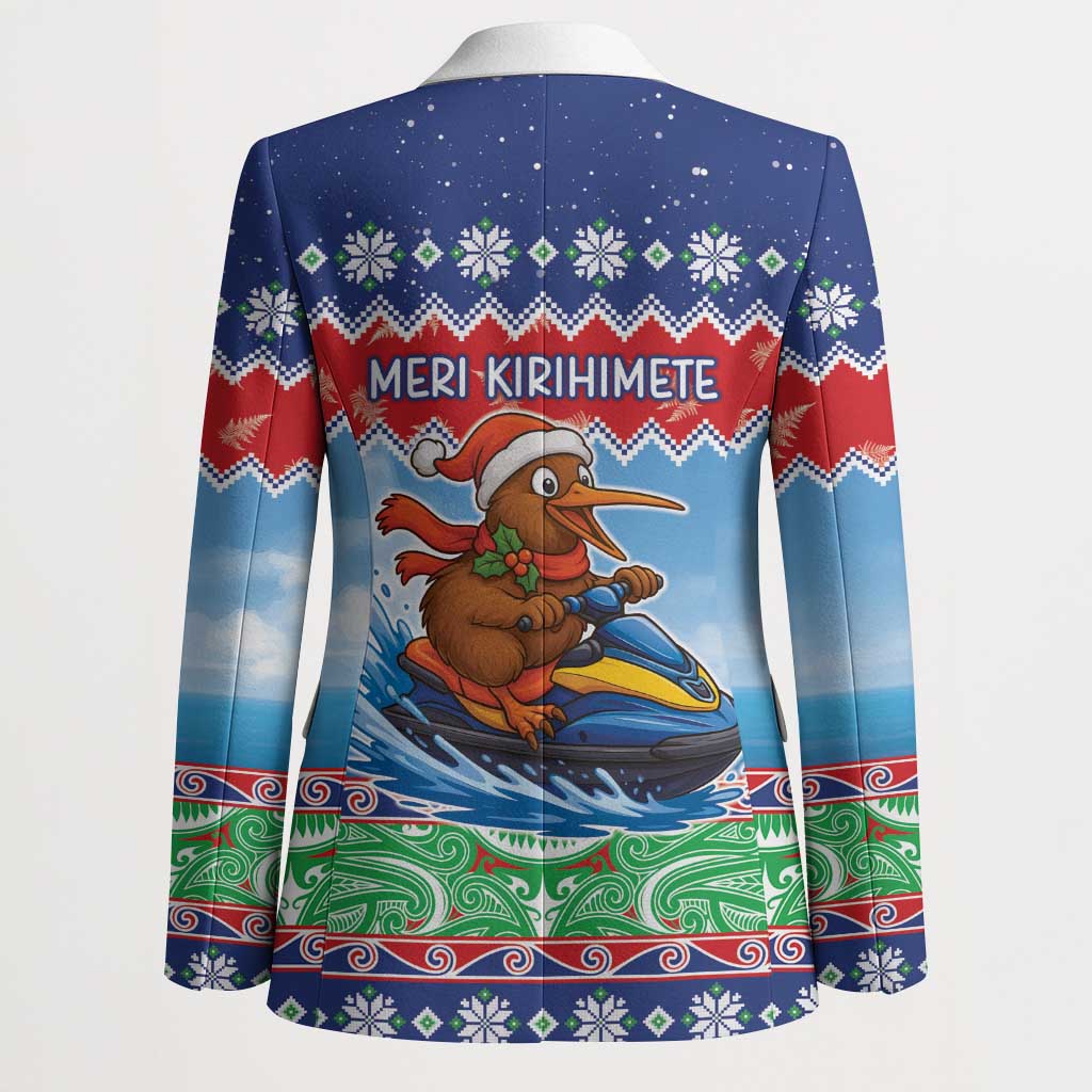 New Zealand Christmas Blazer Funny Jet Ride Kiwi Xmas - Polynesian Pride