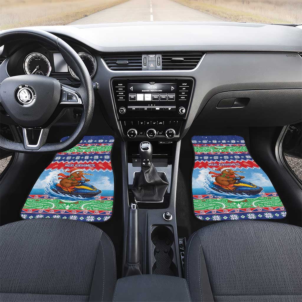 New Zealand Christmas Car Mats Funny Jet Ride Kiwi Xmas - Polynesian Pride