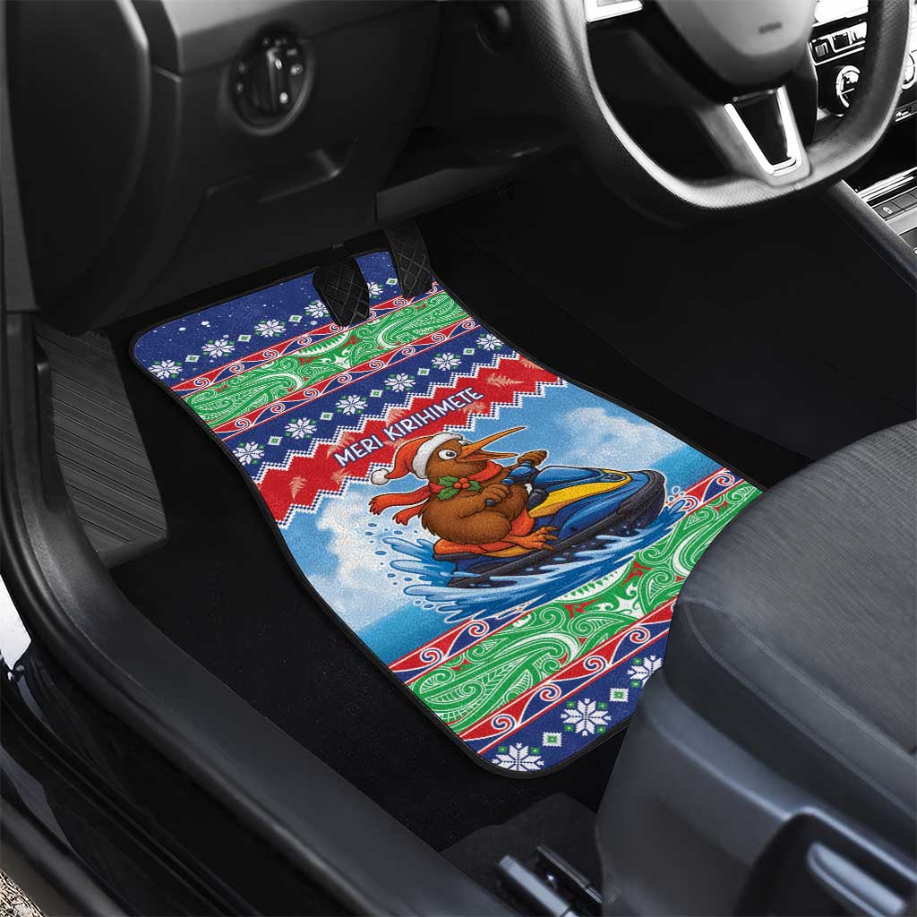 New Zealand Christmas Car Mats Funny Jet Ride Kiwi Xmas - Polynesian Pride