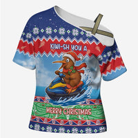 New Zealand Christmas Cross Shoulder Shirt Funny Jet Ride Kiwi Xmas - Polynesian Pride
