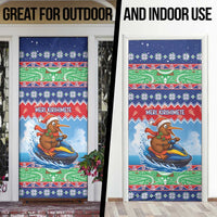 New Zealand Christmas Door Cover Funny Jet Ride Kiwi Xmas - Polynesian Pride