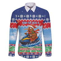 New Zealand Christmas Family Matching Off The Shoulder Long Sleeve Dress and Hawaiian Shirt Funny Jet Ride Kiwi Xmas - Polynesian Pride