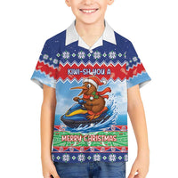 New Zealand Christmas Kid Hawaiian Shirt Funny Jet Ride Kiwi Xmas - Polynesian Pride